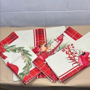 NWOT Set of four Christmas pillow covers with Cardinals​​​​​​